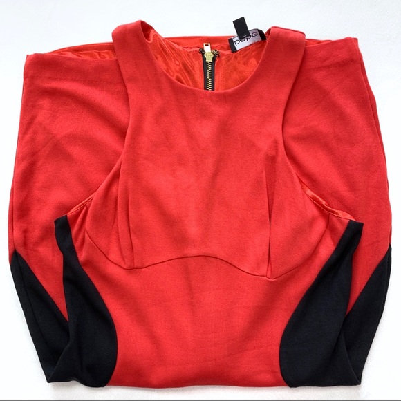 Bebe Ponte Satin Pencil Dress - Picture 4 of 7